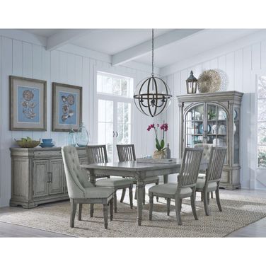 Madison Ridge Gray Leg Extendable Dining Room Set