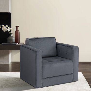 Madrid 360 Degree Upholstered Swivel Chair In Gray