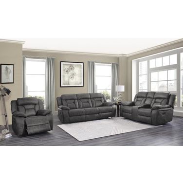 Madrona Hill Gray Double Reclining Living Room Set