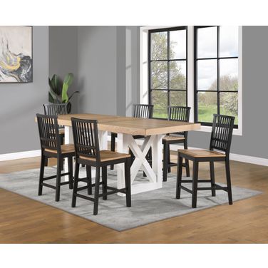 Magnolia 7-Piece Counter Dining Room Set In Brown