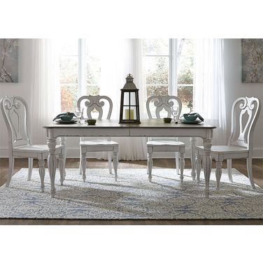 Magnolia Manor 90 Inch Dining Room Set w/ Wood Chairs