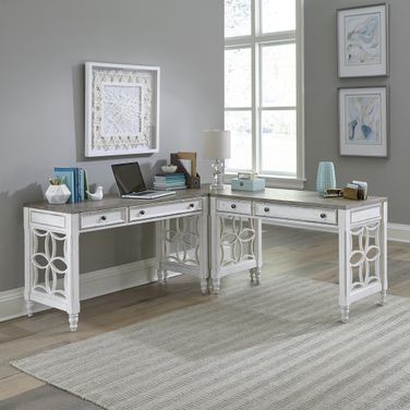 Magnolia Manor Alt L Shaped Leg Desk Set In White