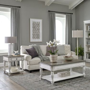Magnolia Manor Antique White Lift Top Occasional Table Set