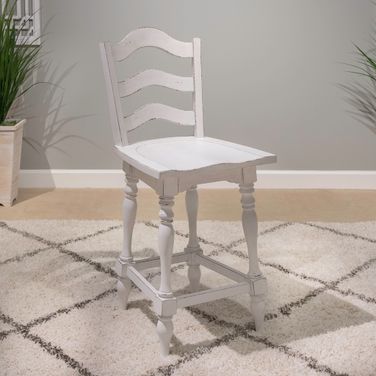 Magnolia Manor Ladderback Swivel Counter Height Chair Set of 2 In White