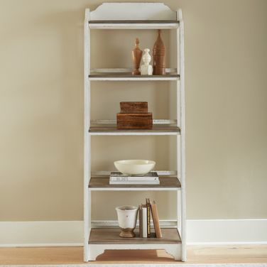 Magnolia Manor Leaning Pier Bookcase In White