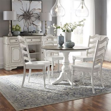Magnolia Manor Round Drop Leaf Dining Room Set