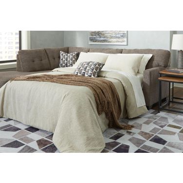 Mahoney 2-Piece LAF Sleeper Sectional with Chaise In Chocolate