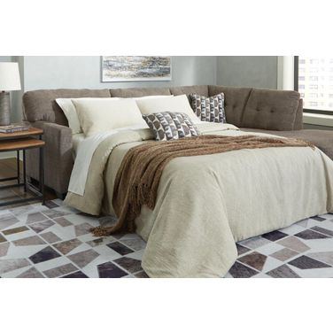 Mahoney 2-Piece RAF Sleeper Sectional with Chaise In Chocolate