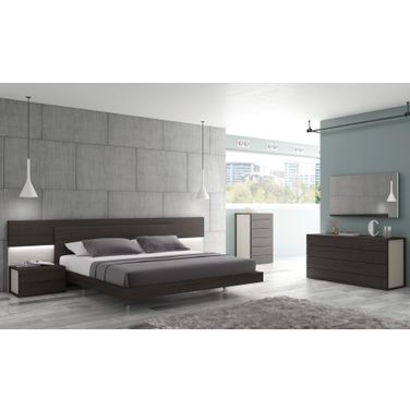 Maia Light Grey Lacquer Platform Bedroom Set