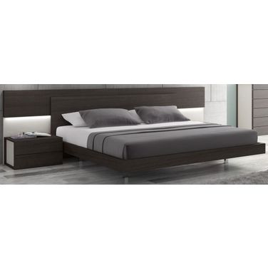 Maia Light Grey Lacquer Queen Platform Bed
