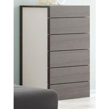 Maia Light Grey Lacquer 6 Drawer Chest