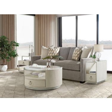 Maisie Champagne Round Occasional Table Set