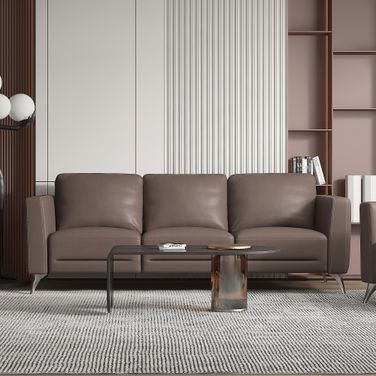 Malaga Taupe Leather Sofa