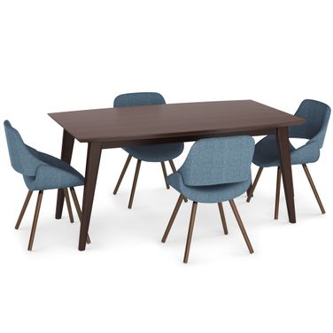 Malden/Draper 5-Piece Dining Set In Denim Blue