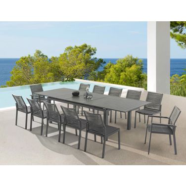 Maldives Outdoor Dining Set In Grey