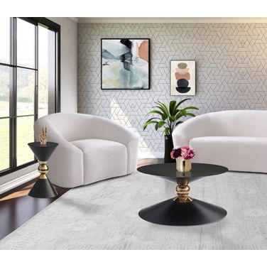 Malia Occasional Table Set In Black and Gold