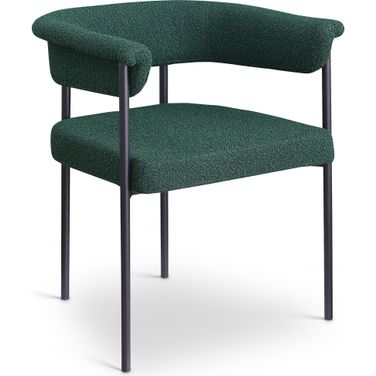 Malin Boucle Fabric Dining Chair Set of 2 In Green