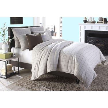 Manchester 7 Piece Queen Duvet Set In Creme