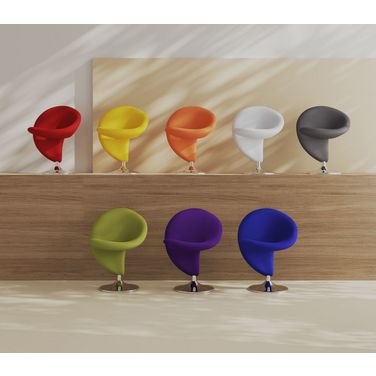 Manhattan Comfort Curl Swivel Accent Chair Set Of 8 In Multi Colors