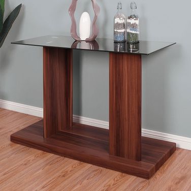Mannedorf Sofa Table In Black and Dark Walnut