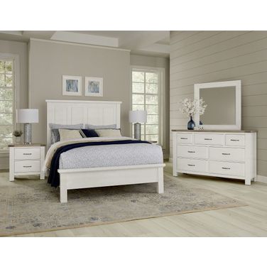 Maple Road Soft White Mansion Low Profile Bedroom Set