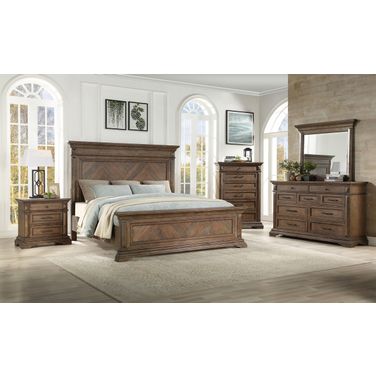 Mar Vista Brushed Walnut Panel Bedroom Set