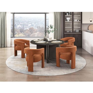 Marais Round Dining Room Set in Black and Brown