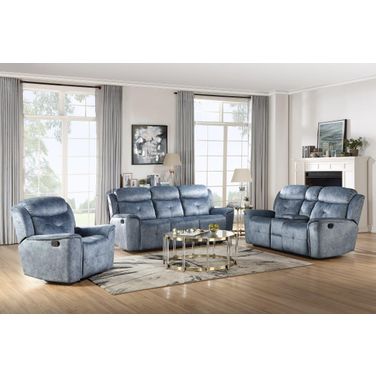 Mariana Silver Blue Fabric Motion Sofa