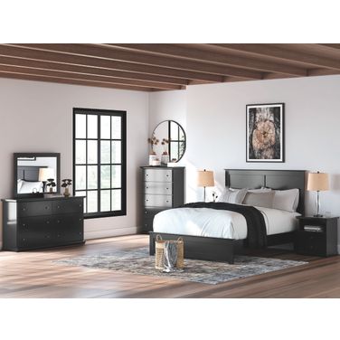 Maribel Panel Bedroom Set In Black
