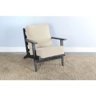 Marina Black Sand Chair With Cushions In Black