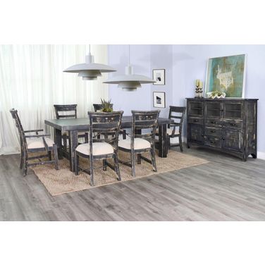 Marina Extension Dining Room Set (Black Sand)