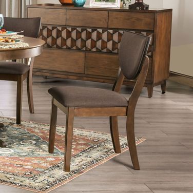Marina Side Chair Set of 2 In Walnut and Dark Chocolate