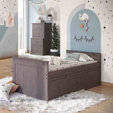 Marinos Twin Captain Bed In Gray