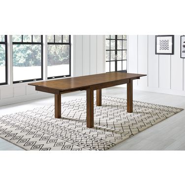 Mariposa 100" Rustic Whiskey Extendable Leg Dining Table