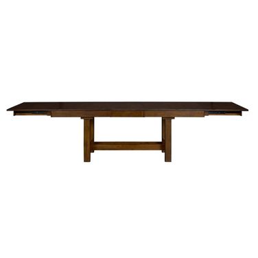 Mariposa 132" Rustic Whiskey Extendable Trestle Dining Table