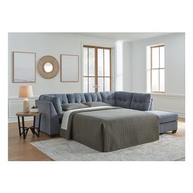Marleton 2-Piece RAF Sleeper Sectional With Chaise In Denim