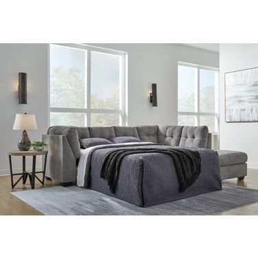 Marleton 2-Piece RAF Sleeper Sectional With Chaise In Gray
