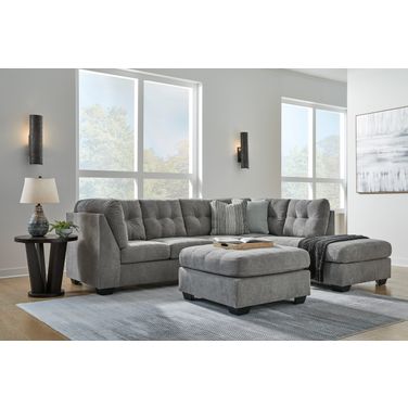 Marleton 2-Piece Sectional and Ottoman In Gray