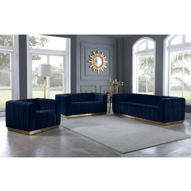 Marlon Living Room Set (Navy)