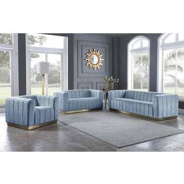 Marlon Living Room Set (Sky Blue)