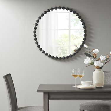Marlowe Round Wall Decor Mirror In Black MPS95F-0037