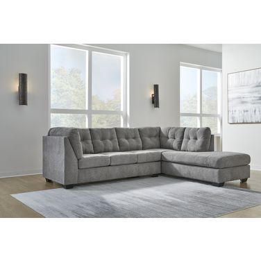 Marrelton 2-Piece RAF Sectional With Chaise In Gray
