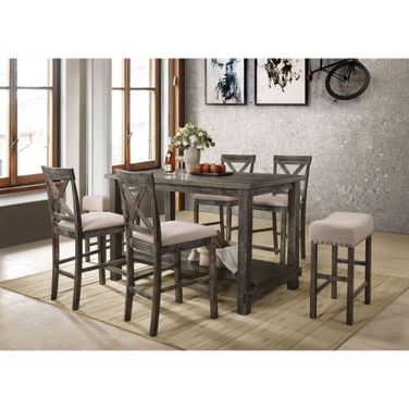 Martha II Counter Height Table (Weathered Gray)