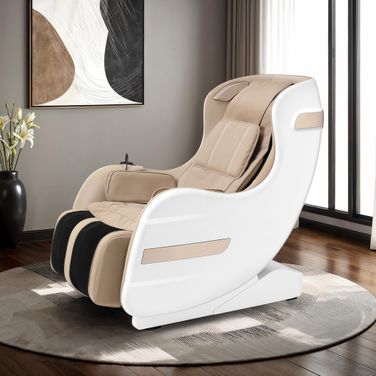 Martinus Massage Chair 3D Back Roller In Beige and White