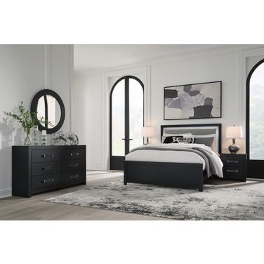 Marzoni Upholstered Panel Bedroom Set In Black