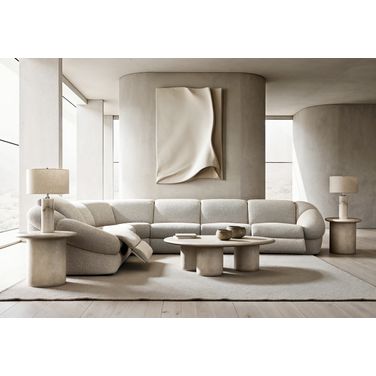 Massimo 6-Piece Fabric Power Motion Sectional In Beige and Tan