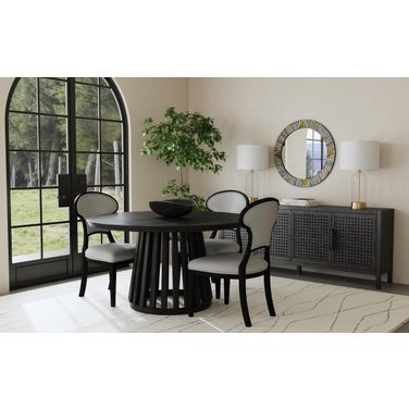 Mateo Round Dining Room Set In Black