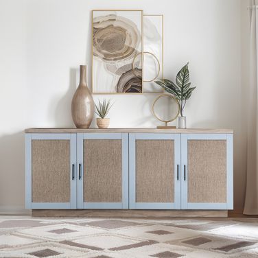 Mattie Accent Cabinet In Wheat and Grey