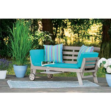 Maui Convertible Sofa Daybed In Gray and Turquoise