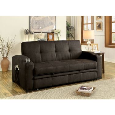 Mavis Futon Sofa In Dark Brown